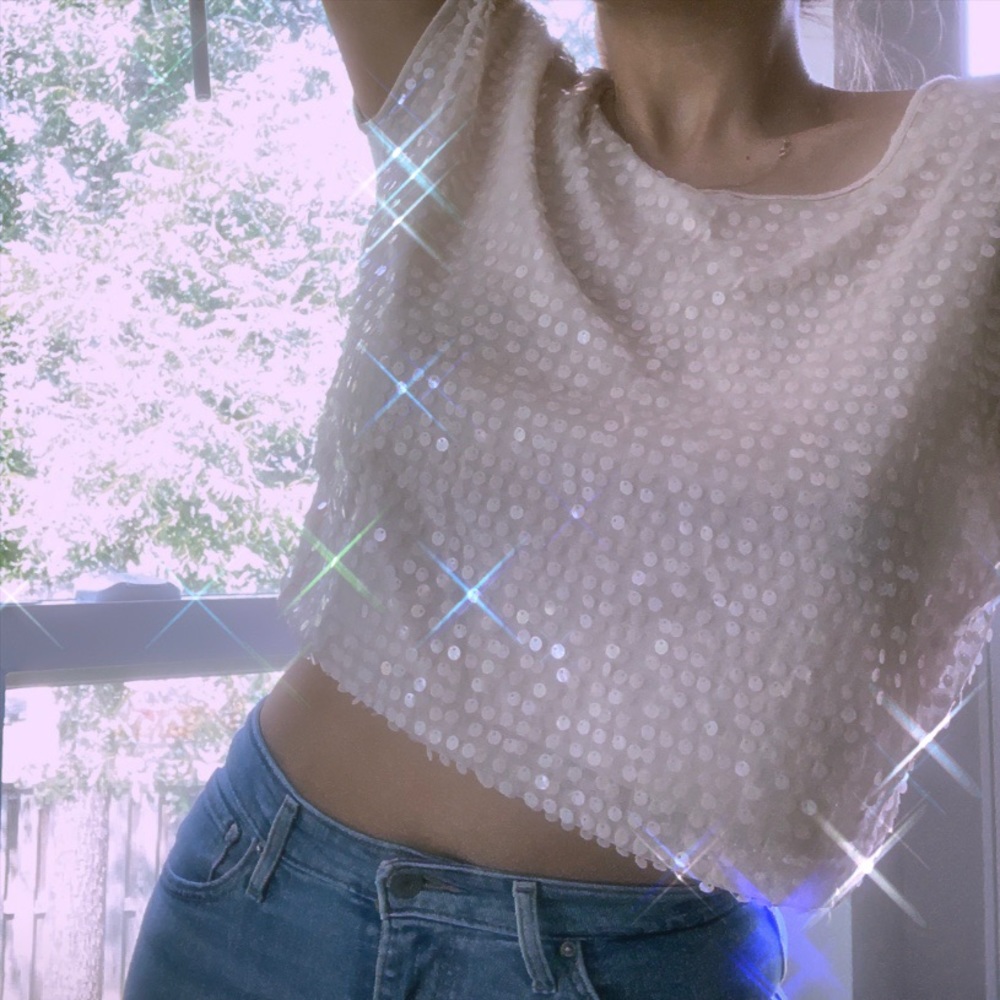 Sparkly sequin crop top